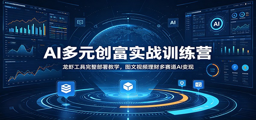 AI多元创富实战训练营：龙虾工具完整部署教学，图文视频理财多赛道AI变现-云启智联