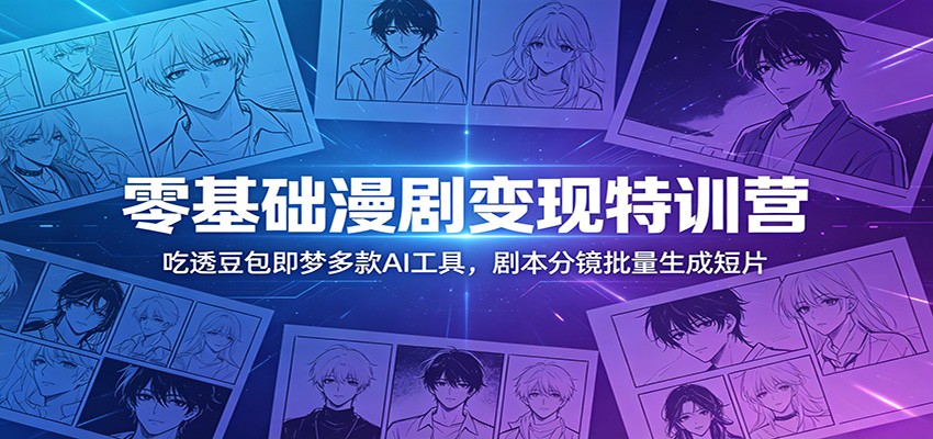 零基础漫剧变现特训营：玩转豆包即梦多款AI工具，剧本分镜批量生成短片-云启智联
