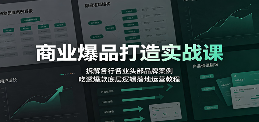 商业爆品打造实战课：拆解各行各业头部品牌案例，吃透爆款底层逻辑落地运营教程-云启智联