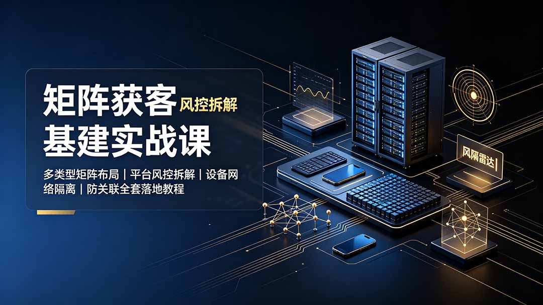 矩阵获客基建实战课：多类型矩阵布局｜平台风控拆解｜设备网络隔离｜防关联全套落地教程-云启智联