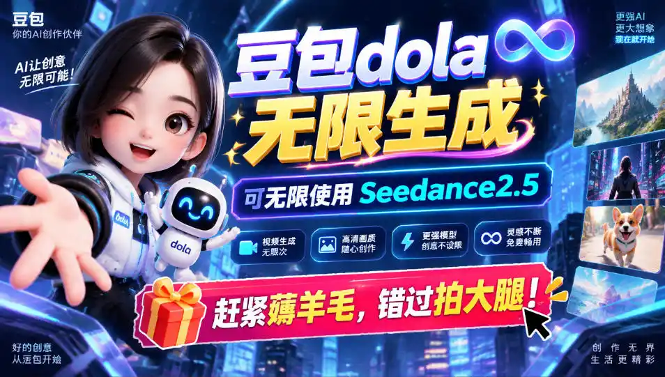 1029最新豆包dola无限生成技术，可以无限生成sseedance2.5，赶紧薅羊毛，和谐拍大腿-云启智联