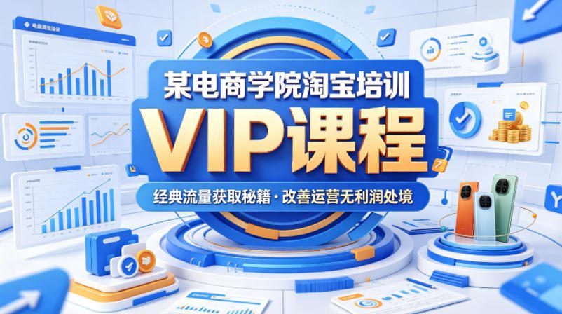 某电商学院淘宝培训VIP课程，各种经典有用的流量获取秘籍，改善运营产品没利润的处境(2026年6月)-云启智联