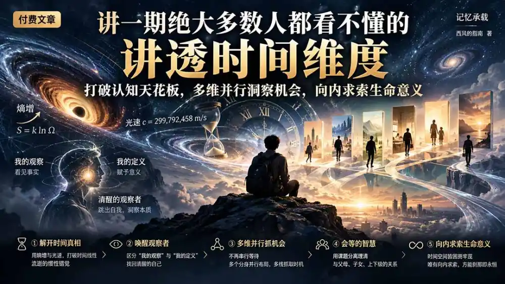 付费文章：讲一期绝大多数人都看不懂的，讲透时间维度，打破认知天花板，多维并行洞察机会，向内求索生命意义-云启智联