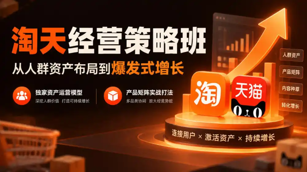 淘天经营策略班,从人群资产布局到爆发式增长,独家资产运营模型,产品矩阵实战打法(更新1019)-云启智联