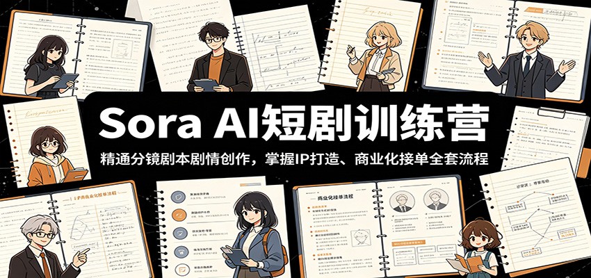 Sora AI短剧训练营：精通分镜剧本剧情创作，掌握IP打造、商业化接单全套流程-云启智联