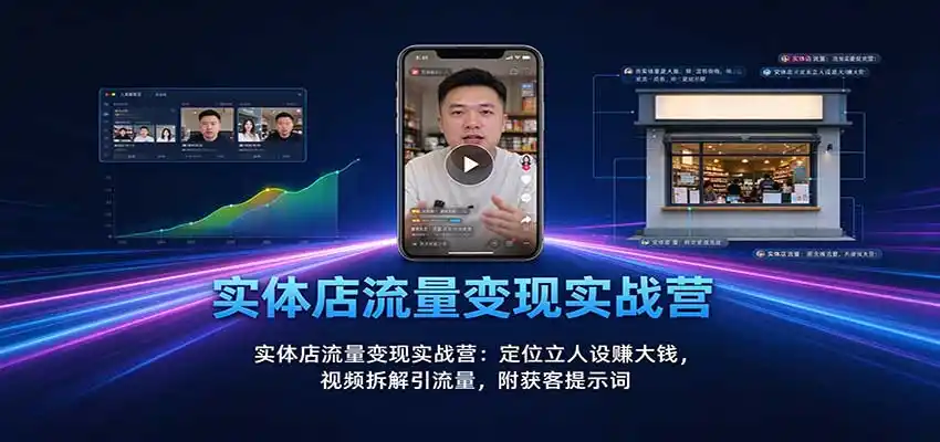 实体店流量变现实战营:定位立人设赚大钱,视频拆解引流量,附获客提示词-云启智联
