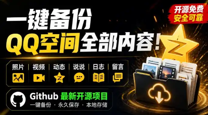 一键将你QQ空间全部内容备份下来!照片/视频/动态信息全存本地,Github最新开源项目QzoneArchive