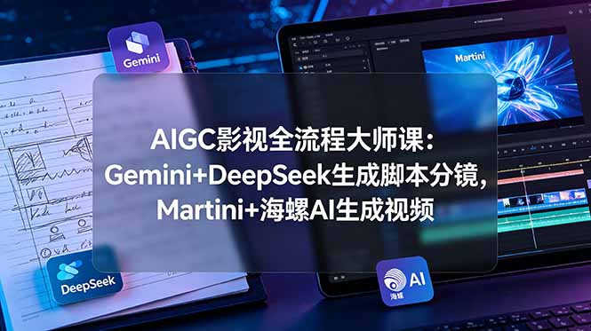 AIGC影视全流程大师课：Gemini+DeepSeek生成脚本分镜，Martini+海螺AI生成视频-云启智联