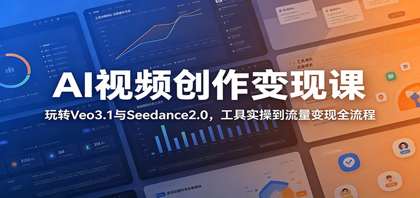 AI视频创作变现课：玩转Veo3.1与Seedance2.0，工具实操到流量变现全流程-云启智联