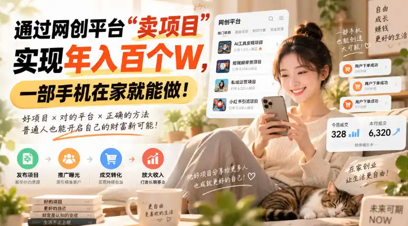 靠卖网创项目变现，一年拿下百万收益！一台手机就能操作！-云启智联