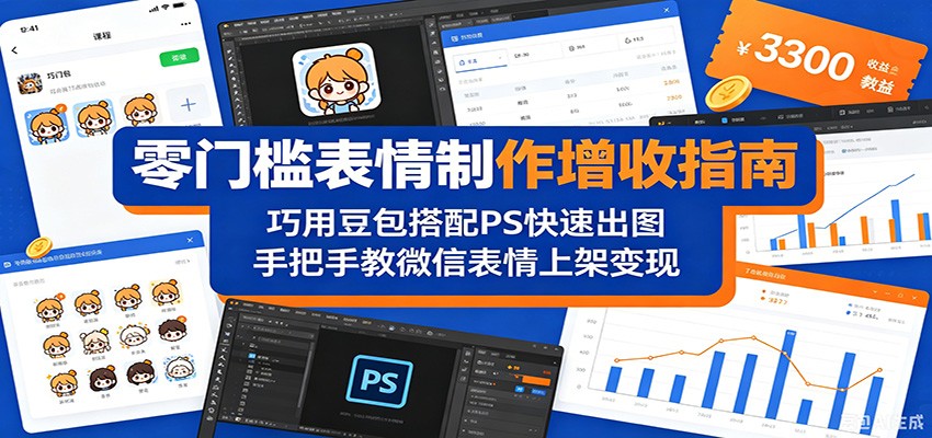 零门槛表情制作增收指南：巧用豆包搭配 PS 快速出图，手把手教微信表情上架变现-云启智联