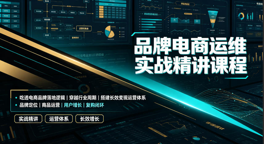 品牌电商运维实战精讲课程｜吃透电商品牌落地逻辑、穿越行业周期、搭建长效变现运营体系-云启智联
