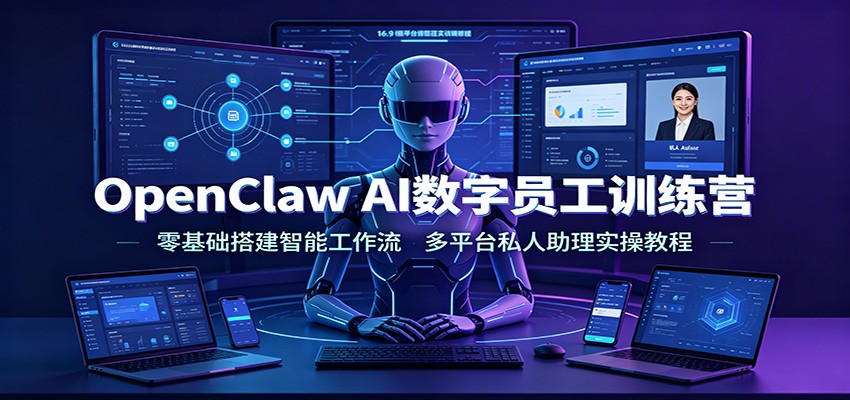 OpenClaw AI数字员工训练营：零基础搭建智能工作流，多平台私人助理实操教程-云启智联
