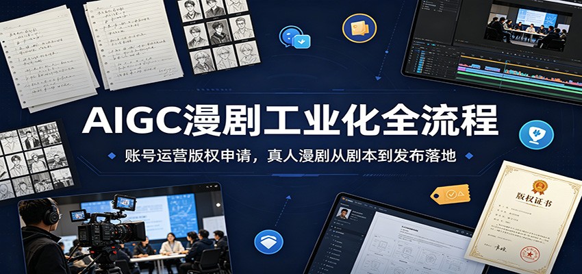AIGC漫剧工业化全流程：账号运营版权申请，真人漫剧从剧本到发布落地-云启智联