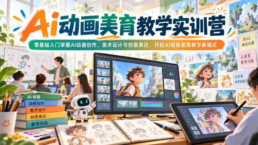 Ai动画美育教学实训营，零基础入门掌握AI动画创作、美术设计与创意表达，开启AI赋能美育教学新模式-云启智联