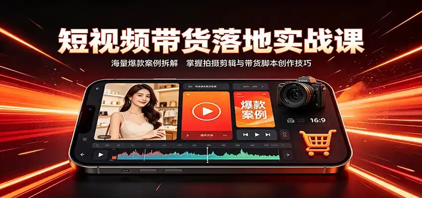 短视频带货落地实战课：海量爆款案例拆解，掌握拍摄剪辑与带货脚本创作技巧-云启智联