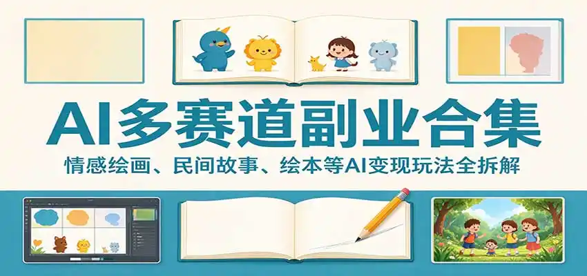 AI多赛道副业合集：情感绘画、民间故事、绘本等AI变现玩法全拆解-云启智联