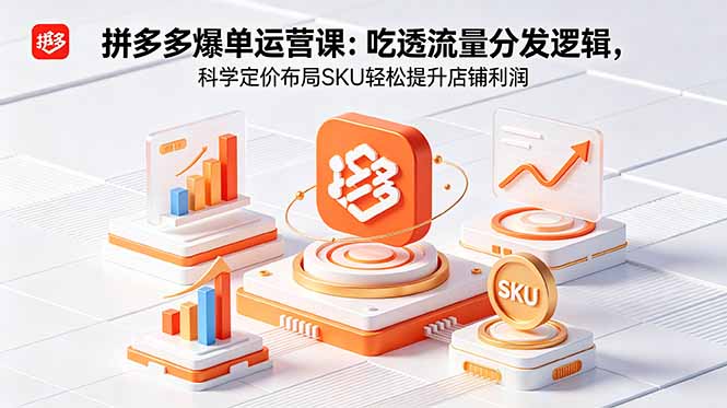 拼多多爆单运营实战课：吃透流量分发逻辑，科学定价布局SKU轻松提升店铺利润-云启智联