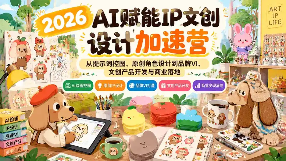 2026AI赋能IP文创设计加速营:从提示词控图、原创角色设计到品牌VI、文创产品开发与商业落地-云启智联
