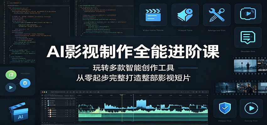AI影视制作全能进阶课：玩转多款智能创作工具，从零起步完整打造整部影视短片-云启智联