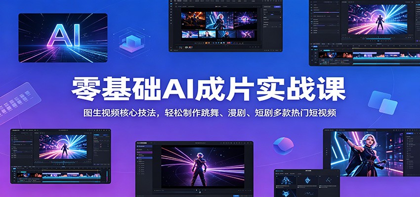 零基础AI成片实战课：图生视频核心技法，轻松制作跳舞、漫剧、短剧多款热门短视频-云启智联