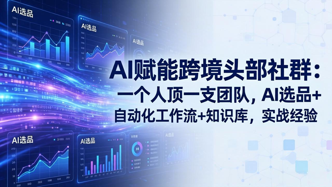 AI赋能跨境头部社群-更新6月：一个人顶一支团队，AI选品+自动化工作流+知识库，实战经验-云启智联