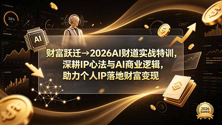 财富跃迁→2026AI财道实战特训，深耕IP心法与AI商业逻辑，助力个人IP落地财富变现-云启智联