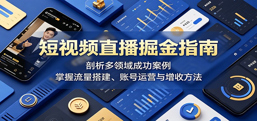 短视频直播掘金指南：剖析多领域成功案例，掌握流量搭建、账号运营与增收方法-云启智联