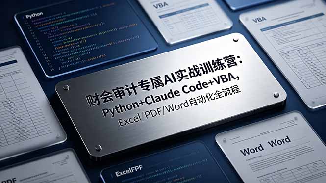 财会审计专属 AI实战训练营：Python+Claude Code+VBA，Excel/PDF/Word自动化全流程-云启智联