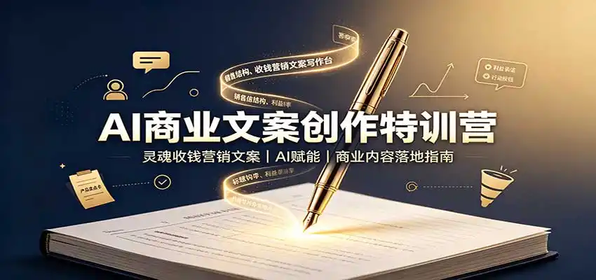 AI商业文案创作特训营：灵魂收钱营销文案，AI赋能，商业内容落地指南-云启智联