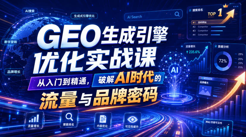 GEO生成引擎优化实战课，从入门到精通，破解AI时代的流量与品牌密码-云启智联