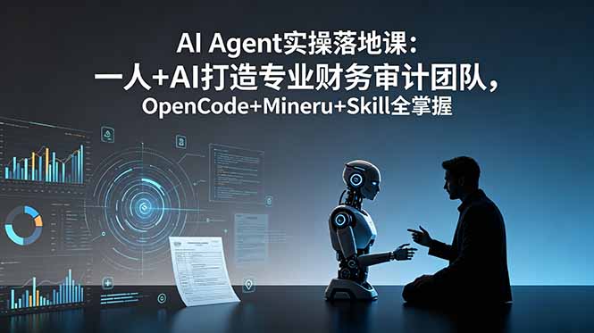 AI Agent实操落地课：一人+AI打造专业财务审计团队，OpenCode+Mineru+Skill全掌握-云启智联