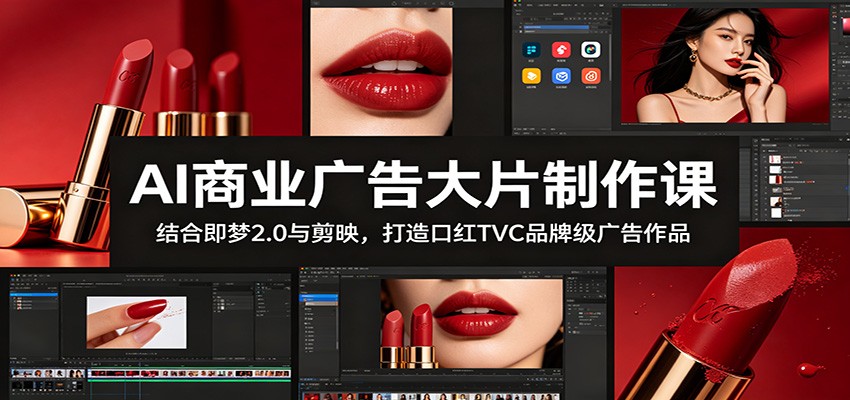AI商业广告大片制作课:结合即梦2.0与剪映,打造口红TVC品牌级广告作品-云启智联