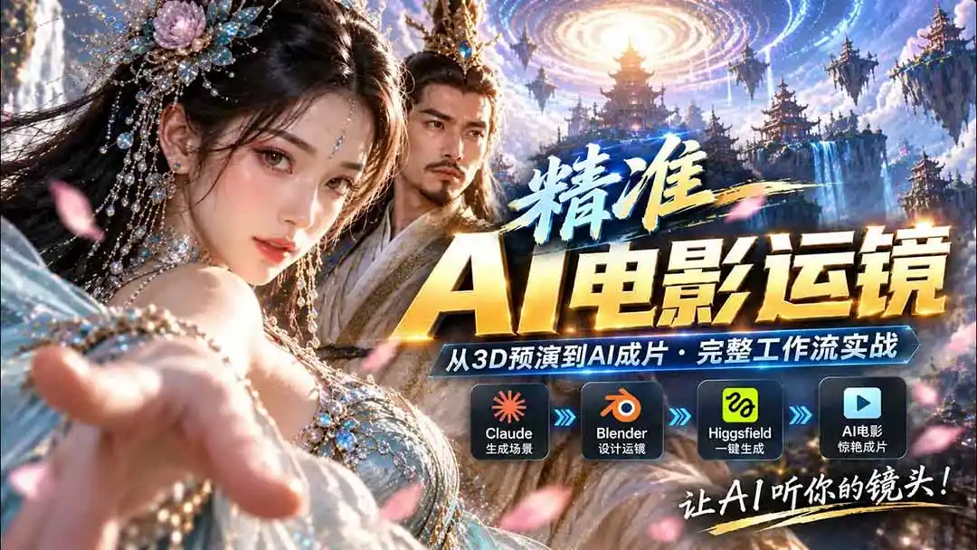 AI视频终于能精准运镜了！Claude + Blender + Higgsfield 免费插件实测-云启智联