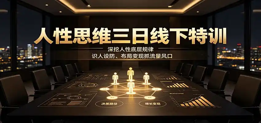 人性思维三日线下特训：深挖人性底层规律，识人设防、布局变现抓流量风口-云启智联