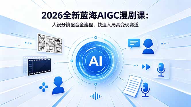 2026全新蓝海AIGC漫剧课：人设分镜配音全流程，快速入局高变现赛道-云启智联