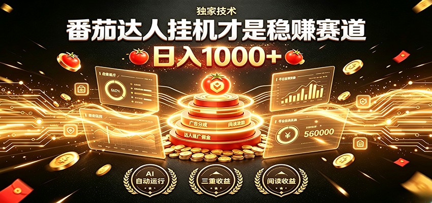 别再瞎找副业！番茄达人挂机才是稳赚赛道 日入1000+-云启智联