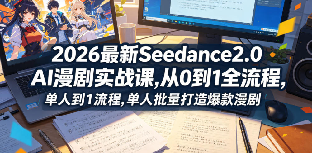 2026最新Seedance2.0 AI漫剧实战课,，从0到1全流程，单人批量打造爆款漫剧-云启智联