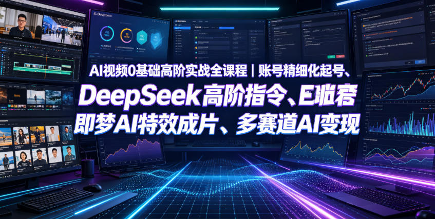 AI视频0基础高阶实战全课程｜账号精细化起号、DeepSeek高阶指令、即梦AI特效成片、多赛道AI短视频量产变现-云启智联