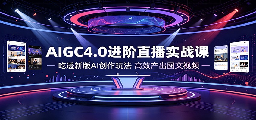 AIGC4.0进阶直播实战课：吃透新版AI创作玩法，高效产出图文视频-云启智联