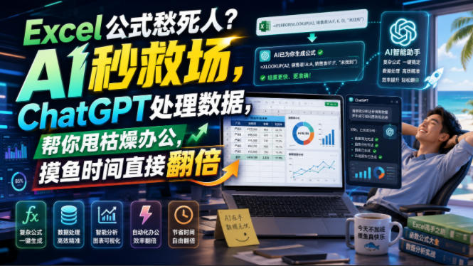 Excel公式愁死人？AI秒救场，ChatGPT处理数据，帮你甩枯燥办公，摸鱼时间直接翻倍【原创双语字幕】-云启智联