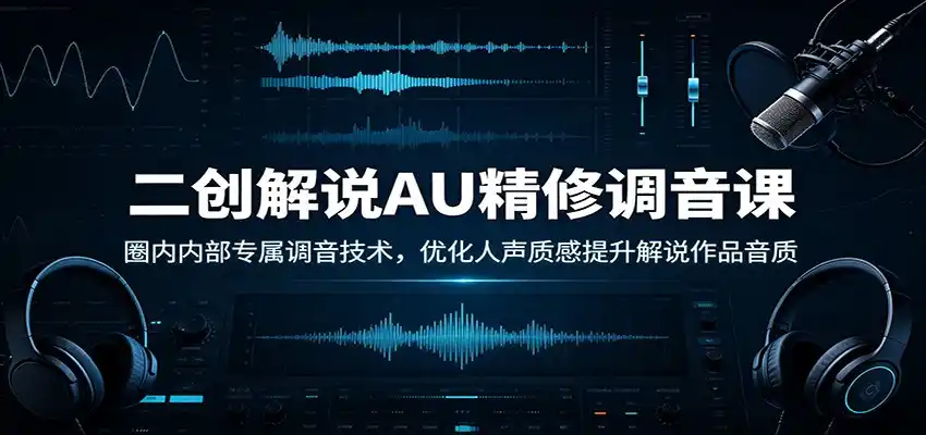 二创解说AU精修调音课：圈内内部专属调音技术，优化人声质感提升解说作品音质-云启智联