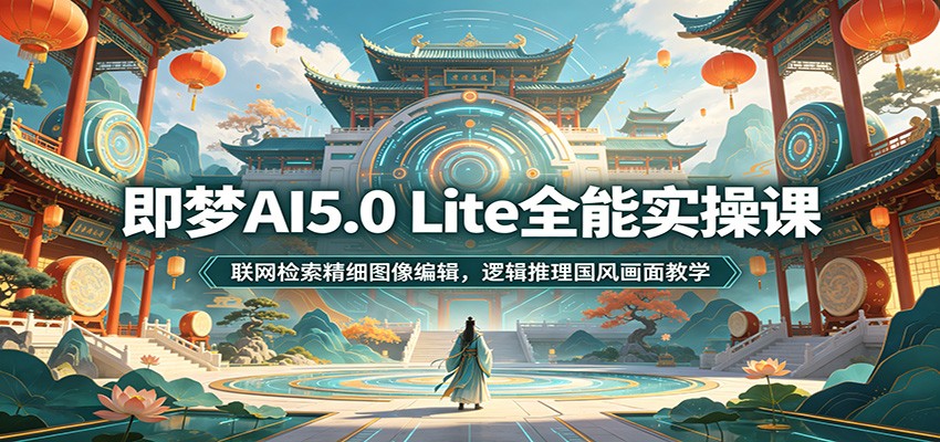 即梦AI5.0 Lite全能实操课：联网检索精细图像编辑，逻辑推理国风画面教学-云启智联
