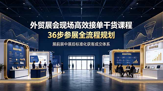 外贸展会现场高效接单干货课程，36步参展全流程规划，展前展中展后标准化获客成交体系-云启智联