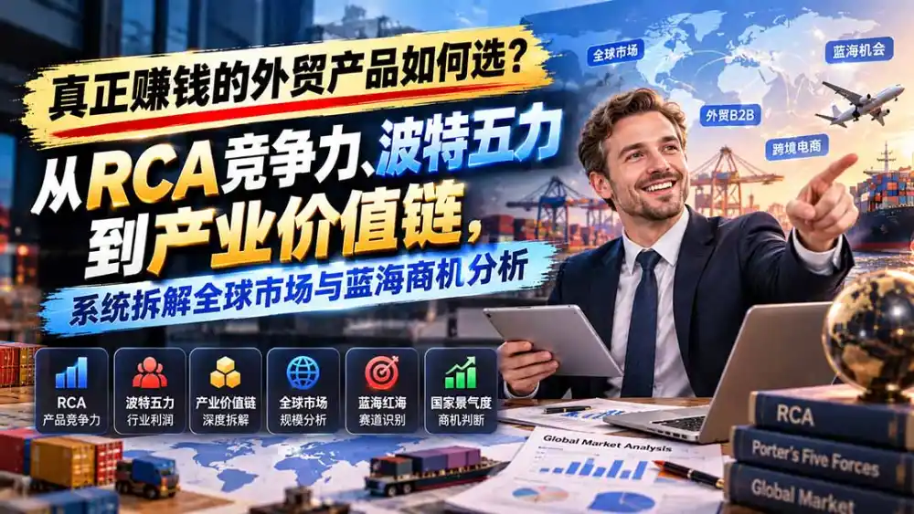 真正赚钱的外贸B2B产品如何选?从RCA竞争力、波特五力到产业价值链,系统拆解全球市场与蓝海商机分析-云启智联