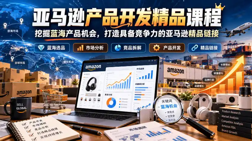 亚马逊产品开发精品课程,挖掘蓝海产品机会,打造具备竞争力的亚马逊精品链接-云启智联