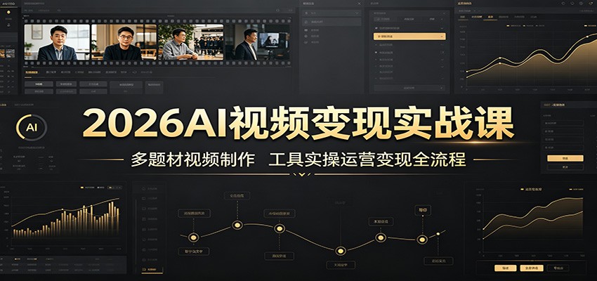 2026AI视频变现实战课：多题材视频制作，工具实操运营变现全流程-云启智联