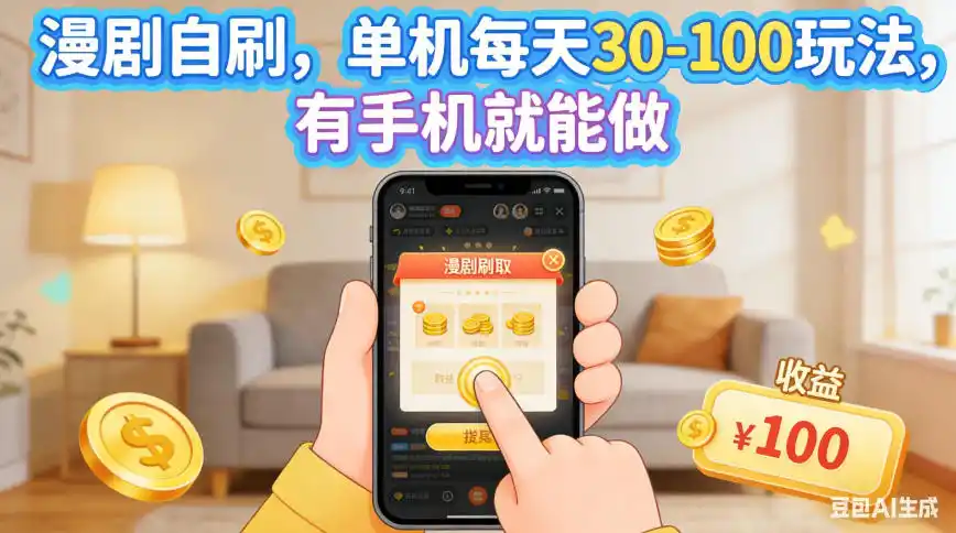 漫剧自刷，单机每天30-100玩法，有手机就能做，可矩阵操作放大收益【揭秘】-云启智联