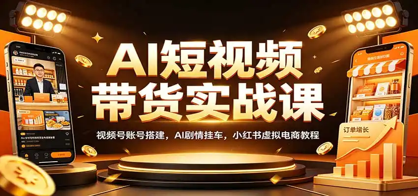 AI短视频带货实战课：视频号账号搭建，AI剧情挂车，小红书虚拟电商教程-云启智联