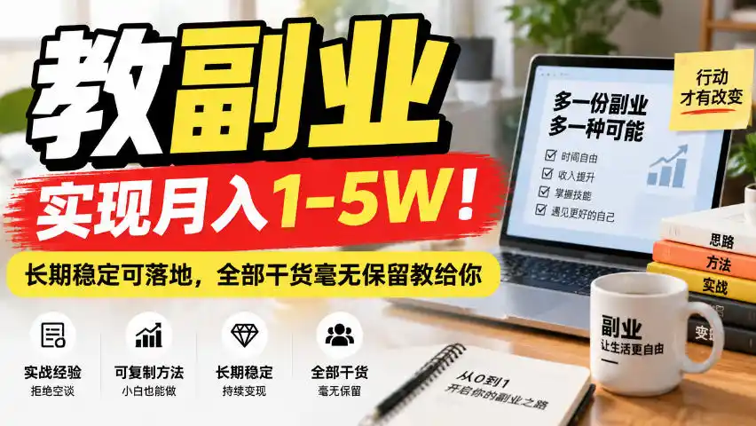 “教副业”实现月入1-5W！长期稳定可落地，全部干货毫无保留教给你【揭秘】-云启智联